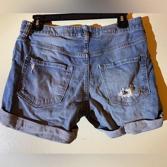 Express High Rise Distressed Jean Shorts - Picture 2 of 3